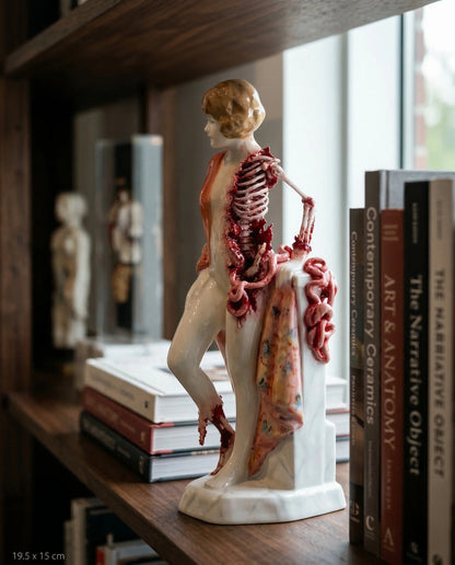🏺✨ Broken Ladies Ceramic Art Figure – Handcrafted Mixed Media Sculpture