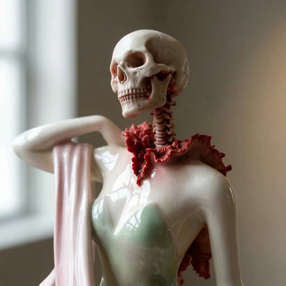 🏺✨ Broken Ladies Ceramic Art Figure – Handcrafted Mixed Media Sculpture