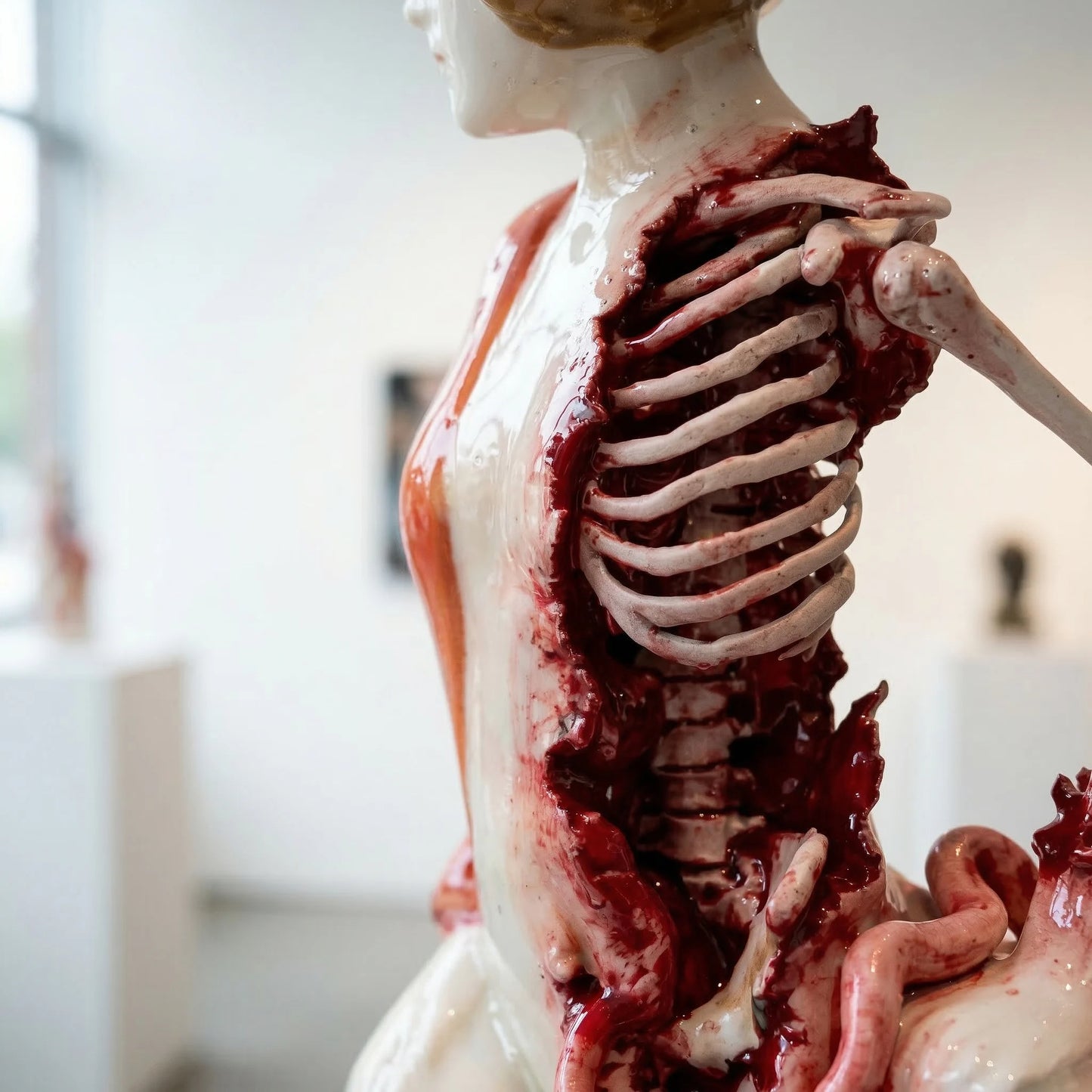 🏺✨ Broken Ladies Ceramic Art Figure – Handcrafted Mixed Media Sculpture