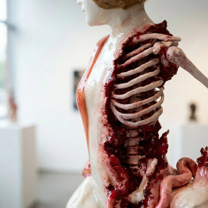 🏺✨ Broken Ladies Ceramic Art Figure – Handcrafted Mixed Media Sculpture