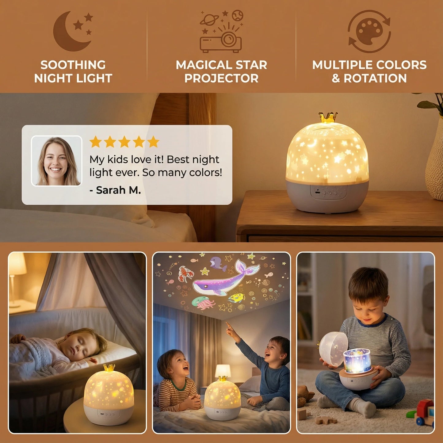 2-in-1 Kids Night Light and Projector
