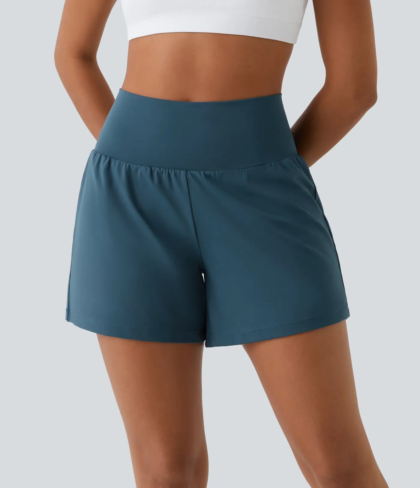 2-Piece Super High Waisted Back Pocket & Side Hidden Pocket 2-in-1