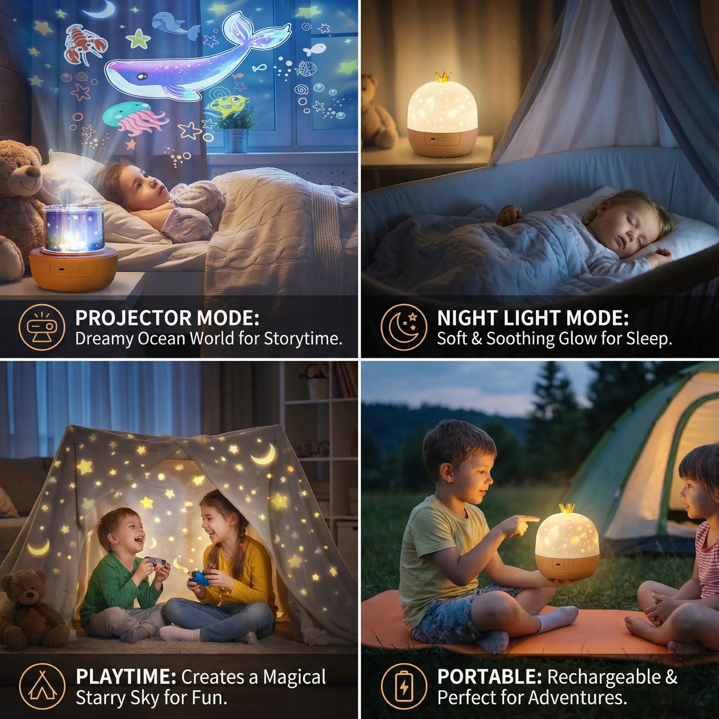 2-in-1 Kids Night Light and Projector