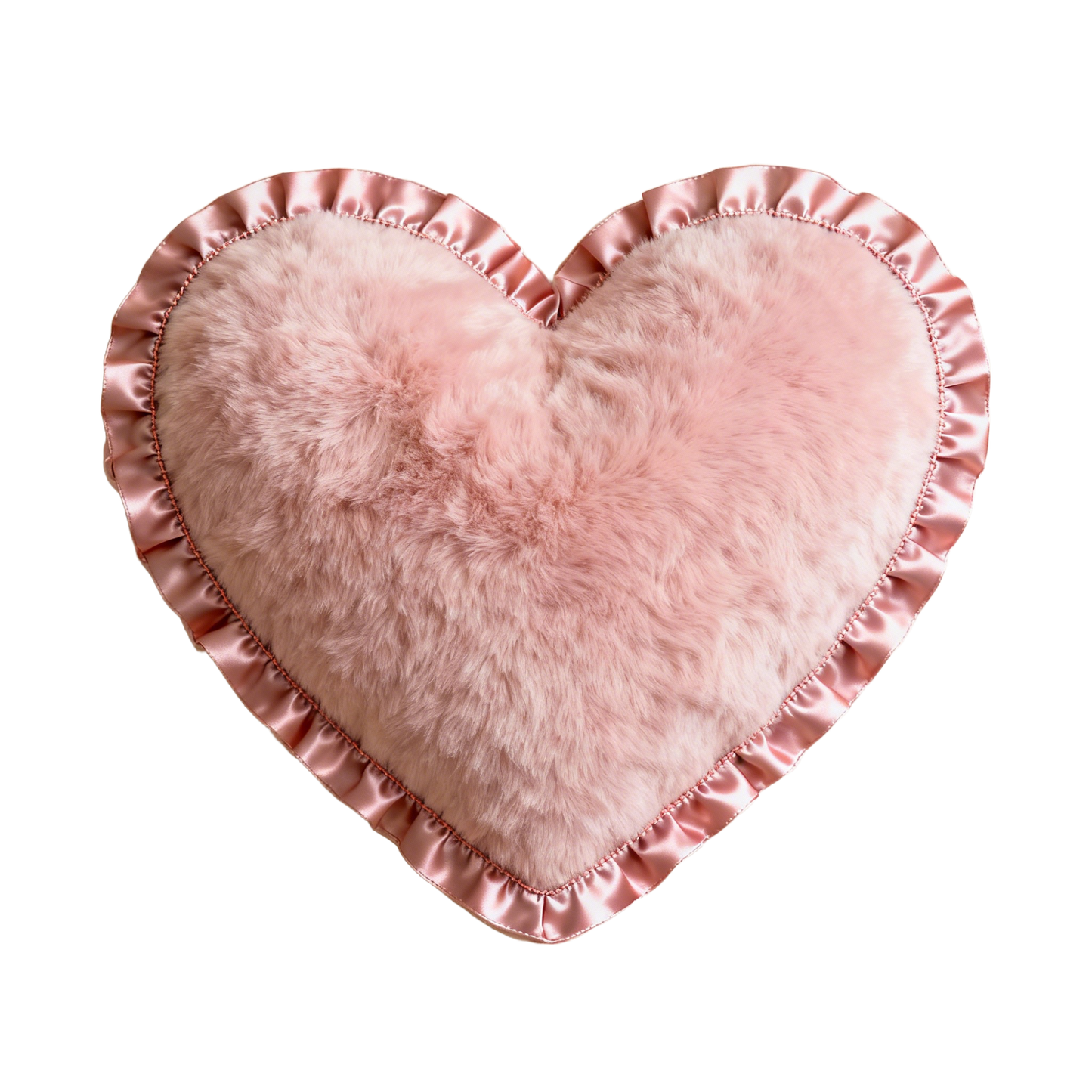 Fluffy Heart-Shaped Plush Pillow