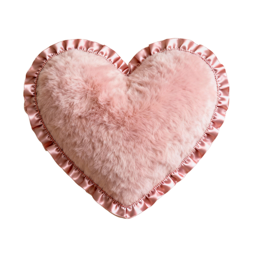 Fluffy Heart-Shaped Plush Pillow