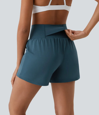 2-Piece Super High Waisted Back Pocket & Side Hidden Pocket 2-in-1