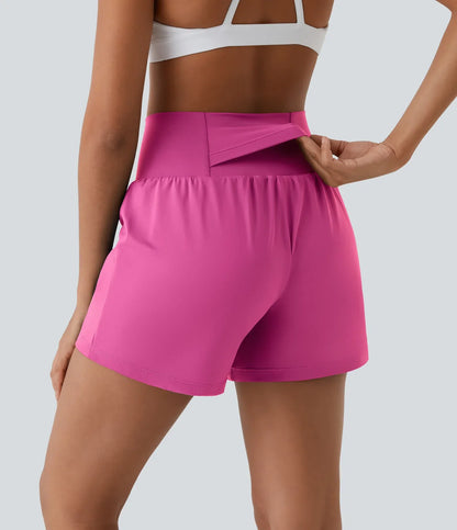 2-Piece Super High Waisted Back Pocket & Side Hidden Pocket 2-in-1