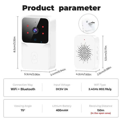Low-power video doorbell, WIFI wireless doorbell, high-definition intelligent security home intercom