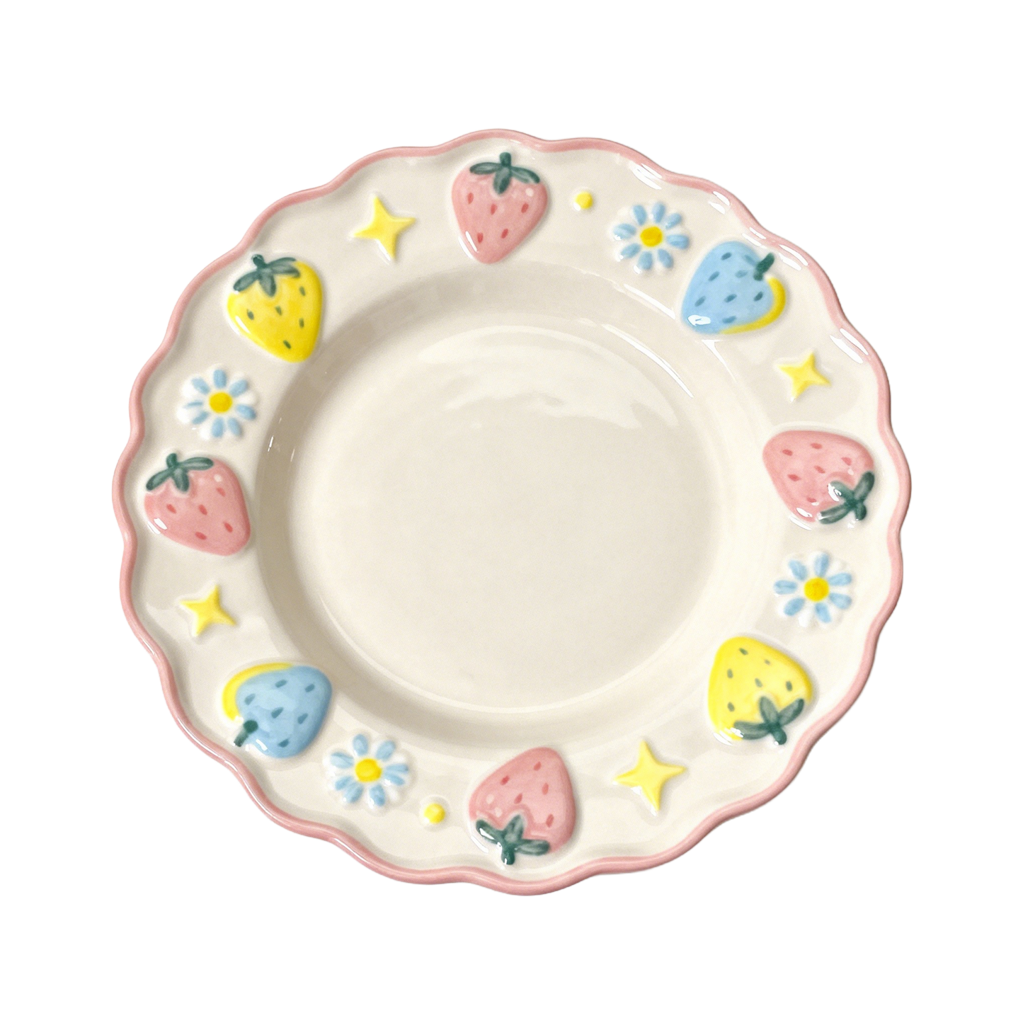 Strawberry Meadow Series – Scallop Dessert Plate