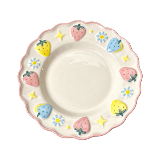 Strawberry Meadow Series – Scallop Dessert Plate