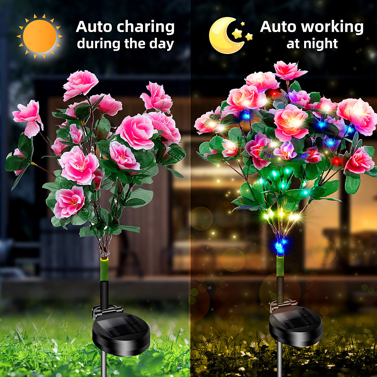🌸✨ EverGlow Memorial Garden Bloom Lights – Featuring Ultra-Realistic Artificial Petals, Solar-Powered & Weatherproof🏡🌪️
