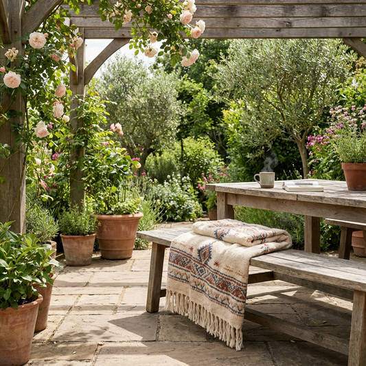Boho Woven Fringe Throw Blanket