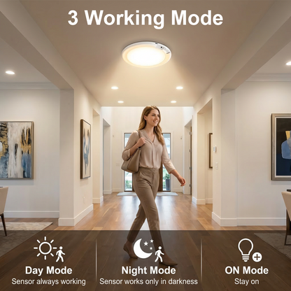 Rechargeable Motion Sensor Ceiling Light with Remote - Magnetic Wireless Ceiling Light Battery Powered for Closet Shower Stairs Shed Hallway Porch Patio ect