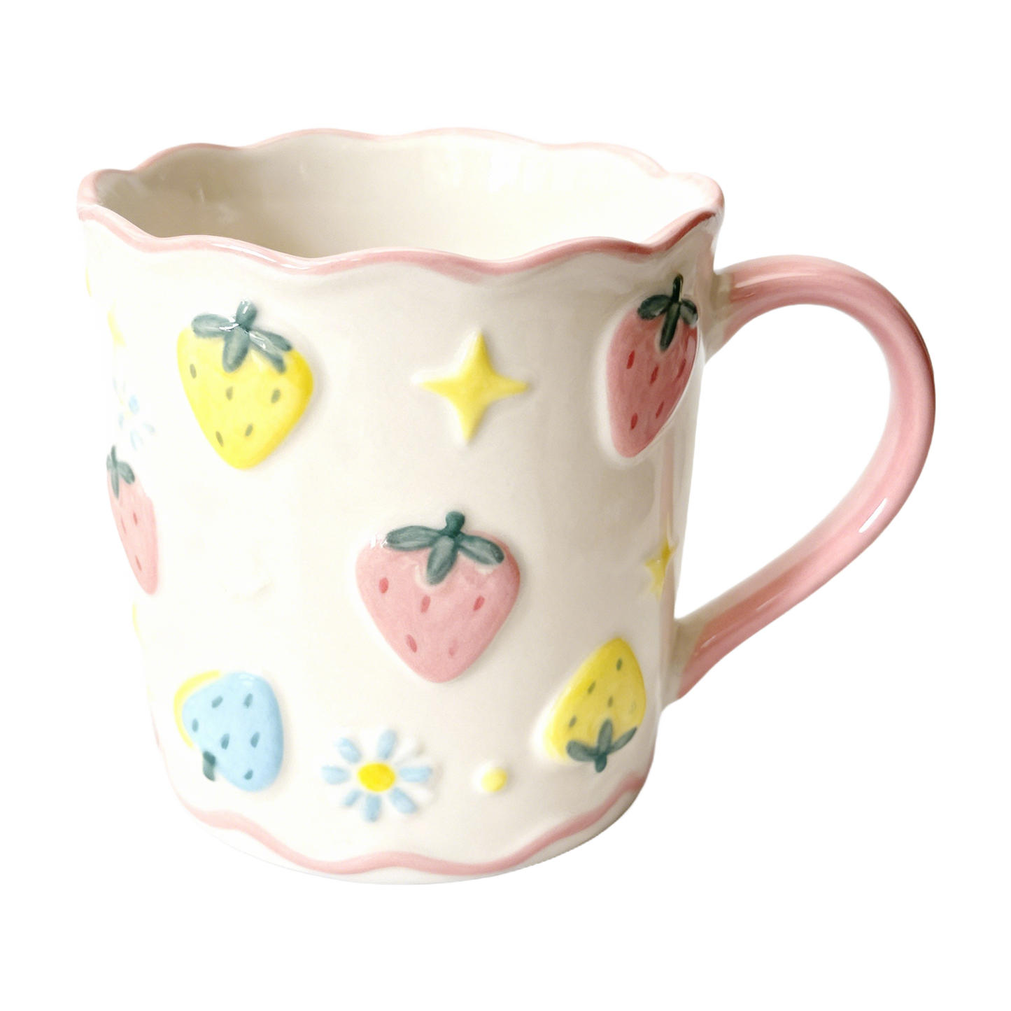 Strawberry Meadow Series – Wavy Ceramic Mug