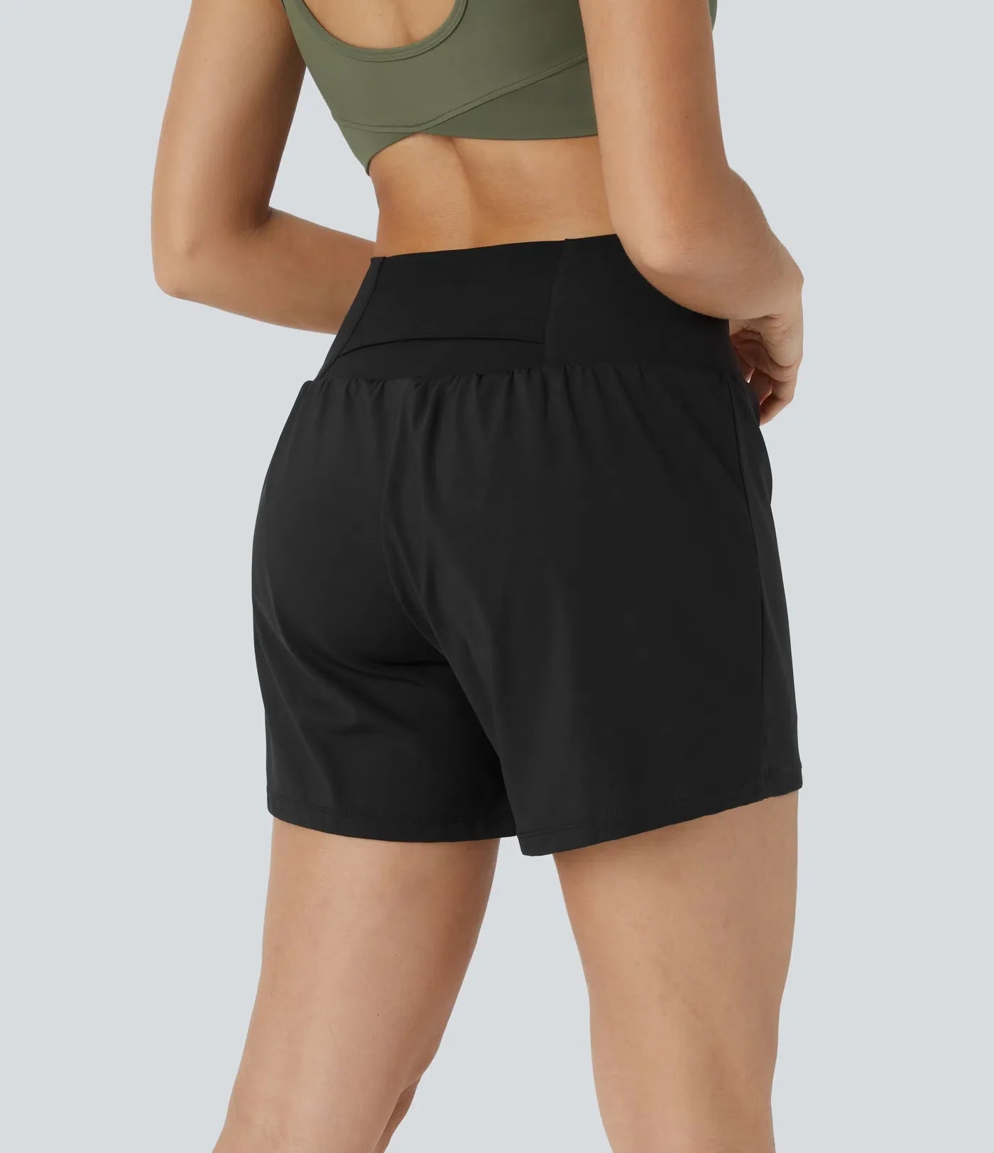 2-Piece Super High Waisted Back Pocket & Side Hidden Pocket 2-in-1