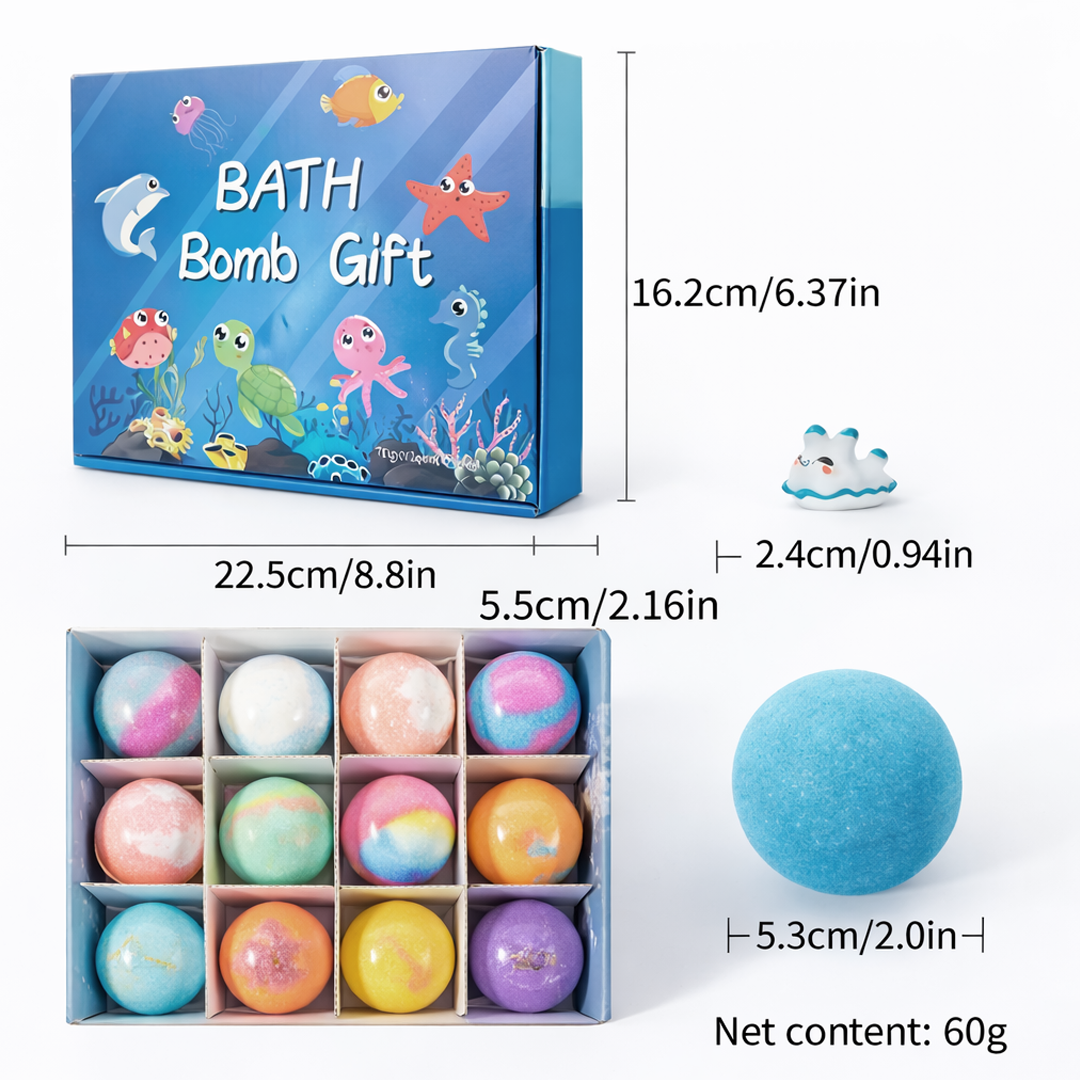 Bath Bombs for Kids with SurpriseSPRINGInside, 12 Pack Kid Bath Bombs Gift Set,Easter Basket Stuffers for Boys Girls BubbleBath with Toys Inside Skin Repair
