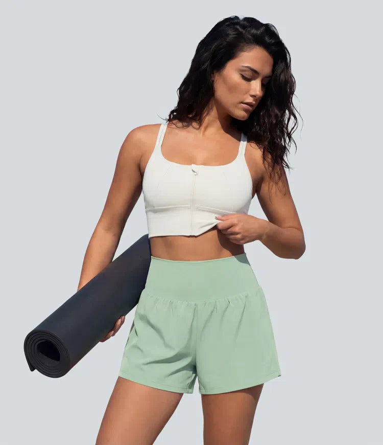 2-Piece Super High Waisted Back Pocket & Side Hidden Pocket 2-in-1