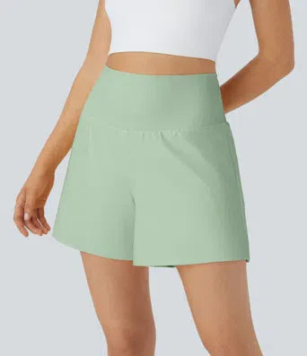 2-Piece Super High Waisted Back Pocket & Side Hidden Pocket 2-in-1