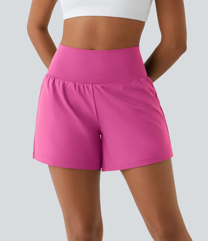 2-Piece Super High Waisted Back Pocket & Side Hidden Pocket 2-in-1