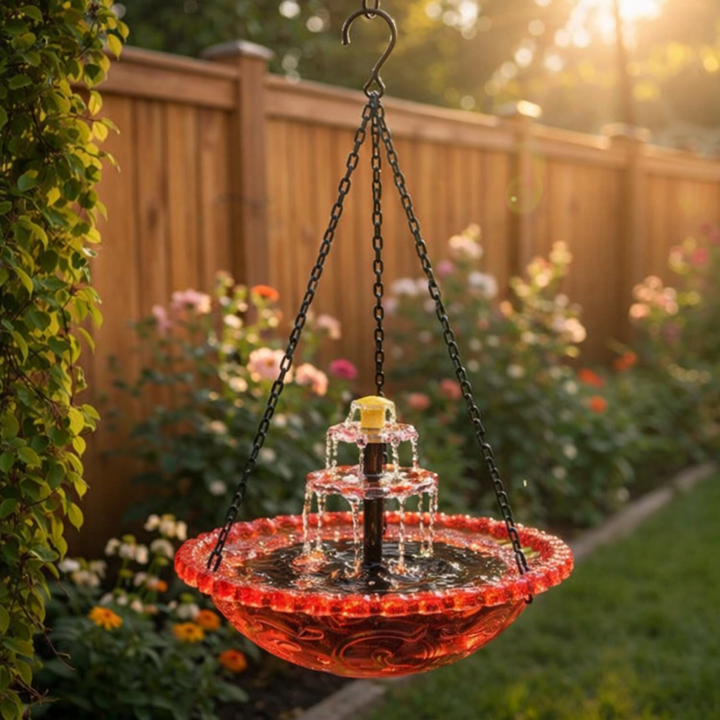 ✨2026 Spring special offer🐦 Solar Cascade Hanging Bird Bath Fountain
