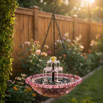 ✨2026 Spring special offer🐦 Solar Cascade Hanging Bird Bath Fountain