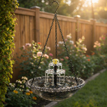 ✨2026 Spring special offer🐦 Solar Cascade Hanging Bird Bath Fountain