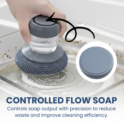 Lyvrae ProComfort Dish Scrubber with Built In Soap Dispenser (including 7 Refills)