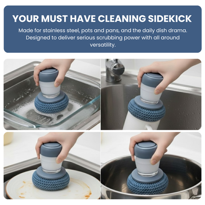 Lyvrae ProComfort Dish Scrubber with Built In Soap Dispenser (including 7 Refills)