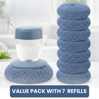 Lyvrae ProComfort Dish Scrubber with Built In Soap Dispenser (including 7 Refills)