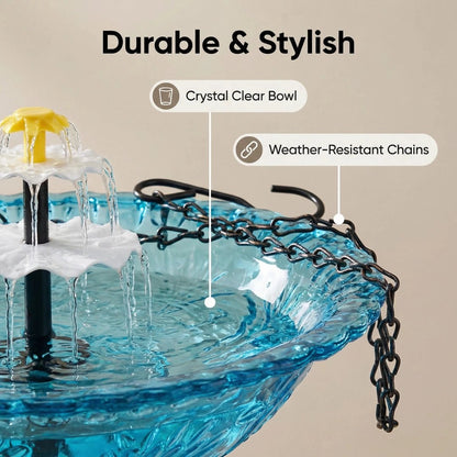 ✨2026 Spring special offer🐦 Solar Cascade Hanging Bird Bath Fountain
