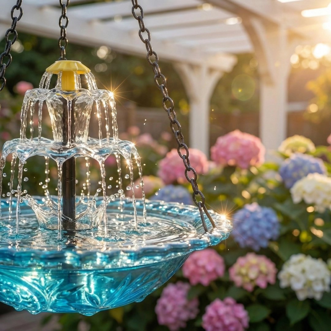 ✨2026 Spring special offer🐦 Solar Cascade Hanging Bird Bath Fountain