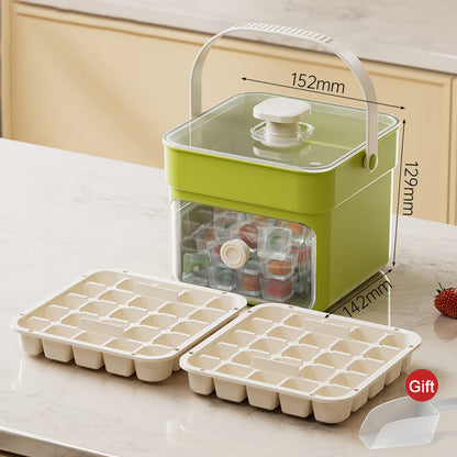One-Press Ice Cube Tray with Storage Bin