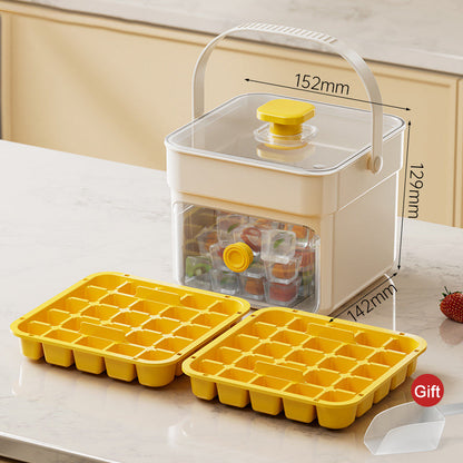 One-Press Ice Cube Tray with Storage Bin